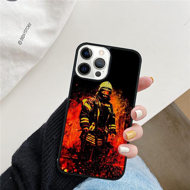 Fireman Firefighter Phone Case For iPhone 17 Air 15 16 Cover 11 13 14 Pro Max 12 Plus Max Fundas