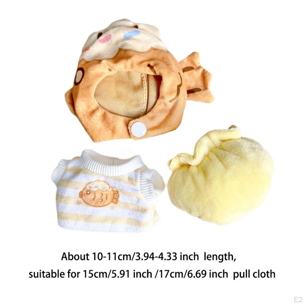 Plush Doll Clothes Cute Costumes,Doll Clothing,DIY Dress up,Stylish Comfortable for 15-17cm