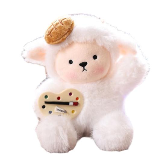 Doll Pendant Keychain Cartoon Lamb Wearing Necktie Plush Keyring Car Key Holder Pendant Backpack Accessories