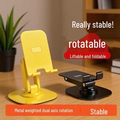 360° Rotatable & Foldable Alloy Phone Holder, Portable Desktop Stand for Videos and Dramas