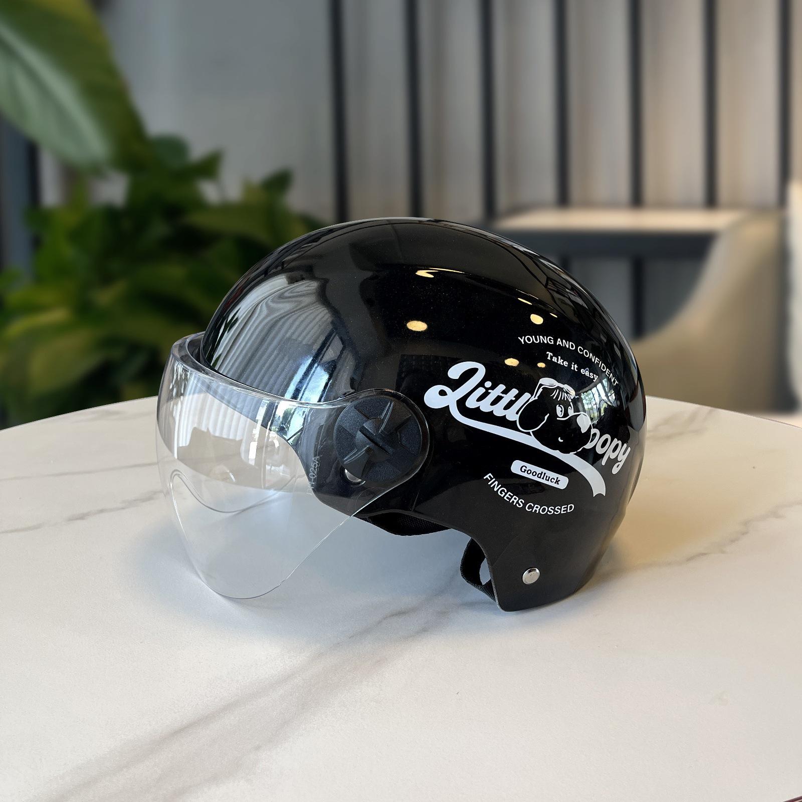 

Certified Four Seasons Electric Scooter & Motorcycle Half Helmet with Sun Protection - Unisex Safety Gear Universal Size