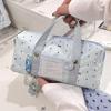 New White Blue Color Star Polka Dot Tote Pencil Case Ins Style Cute Pen Bag For Student Large Capacity Stationery Organizer Bag