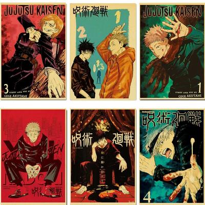 Jujutsu Kaisen Anime Poster  Premium Wall Art Sticker for Home Bar Cafe Decor  Perfect for Fans  Collectors  Vibrant Painting Pr