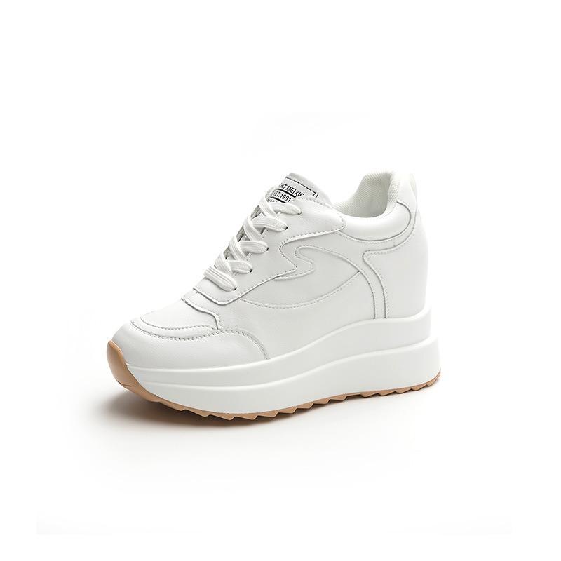 Klobige Sneaker Damen Echtes Leder Keilabsatz Freizeitschuhe 2025 Neu Komfort 10CM Höhenerhöhung Laufschuhe Chaussure Femme