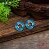 New enamel color hollow round stud earrings pendant set women's fashion high sense hollow ring necklace