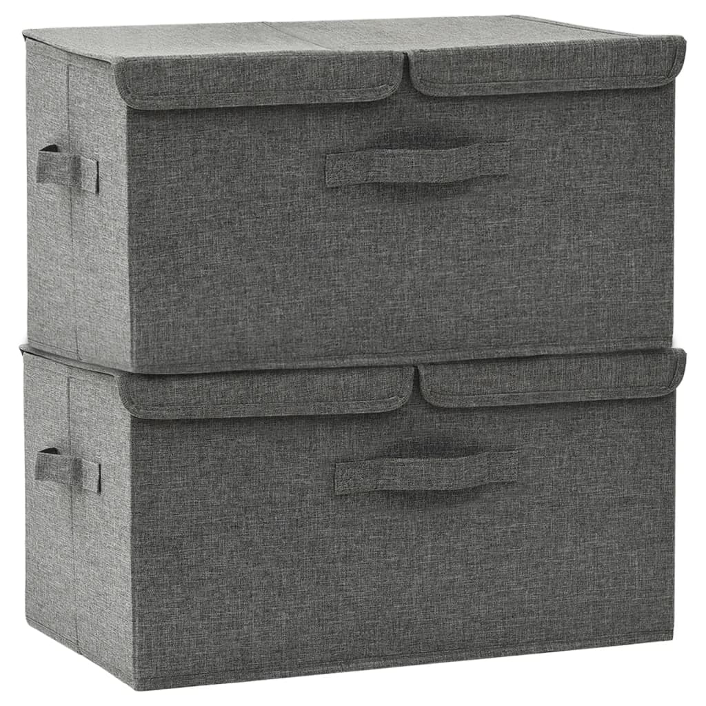 Storage Boxes 2 Pcs Fabric 50 X 30 X 25 Cm Anthracite