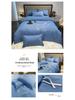 Elegant Cotton Brushed Four-Piece Bedding Set: Solid Color Skin-Friendly Bed Sheet & Duvet Cover.
