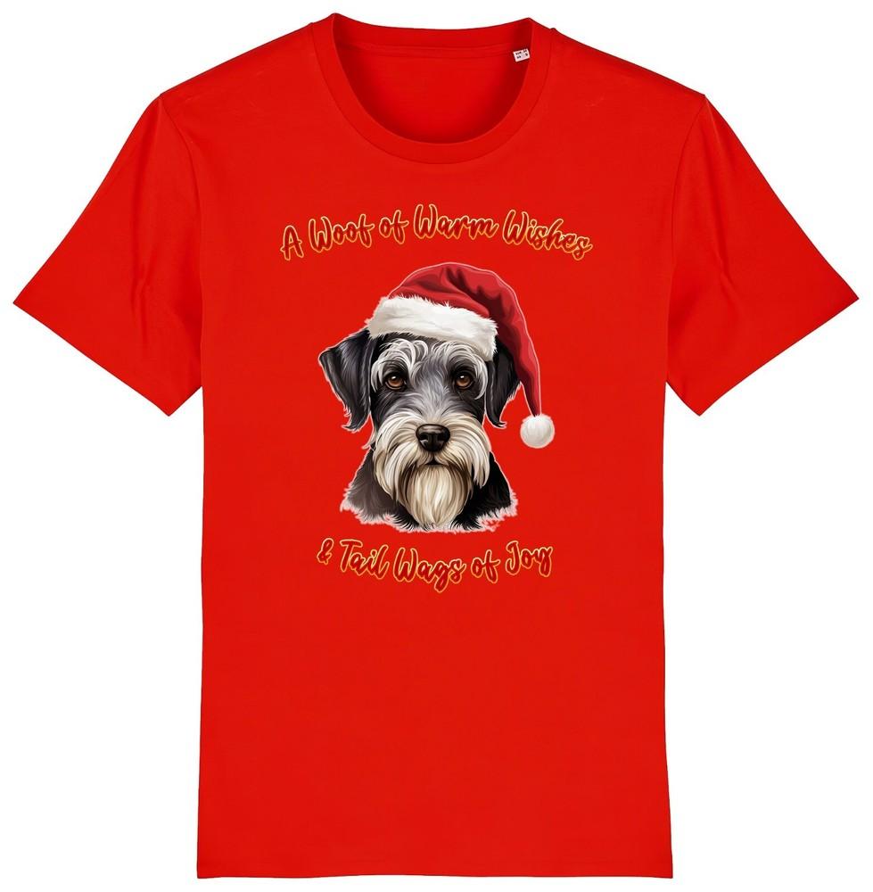 

Mens Womens Miniature Schnauzer Christmas T-Shirt Santa Dog Woof Wishes Dogs 4XL