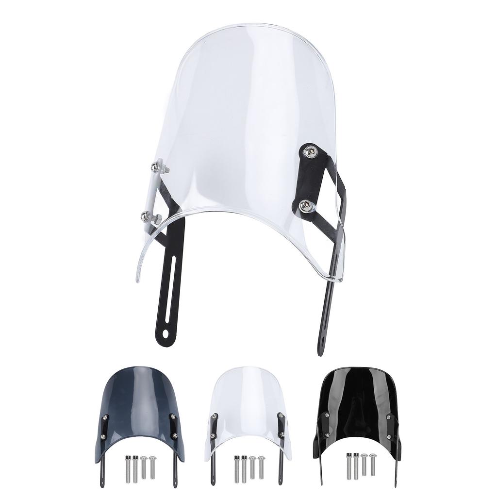 Motorcycle Front Windshield Unbreakable PMMA Panel Front Wind Deflector with Mount Bracket for Scram