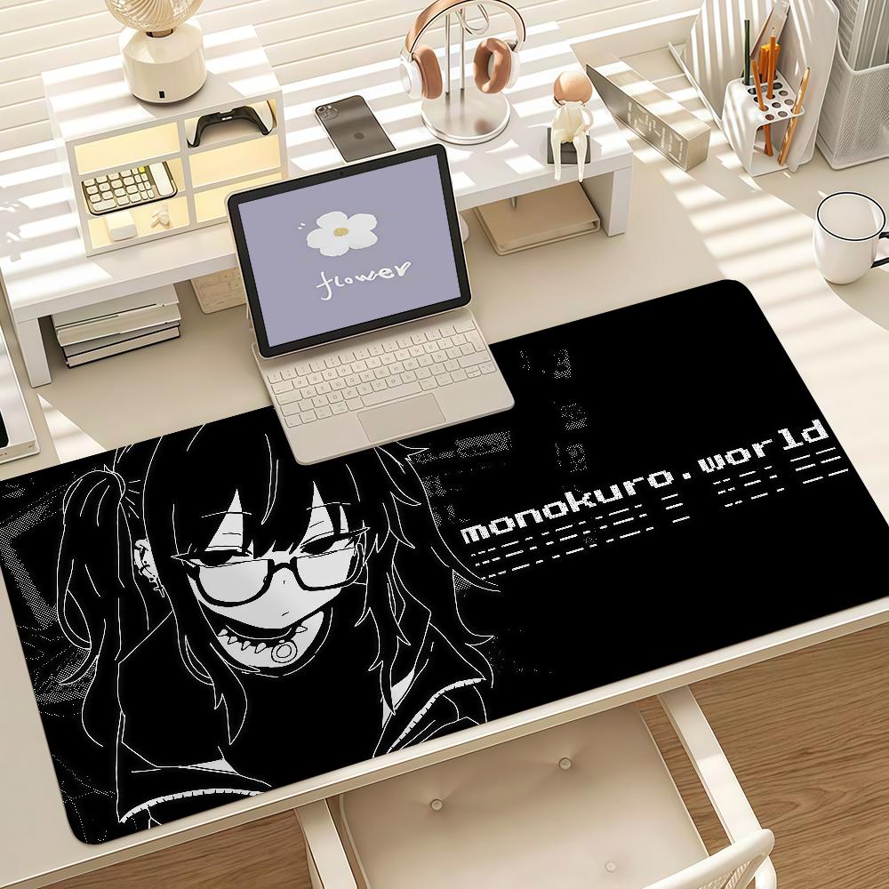 Japanese Anime Pixel Girl Mouse Pad Anti Slip Rubber Edge Locked Thickened Laptop Gaming Desk Mat