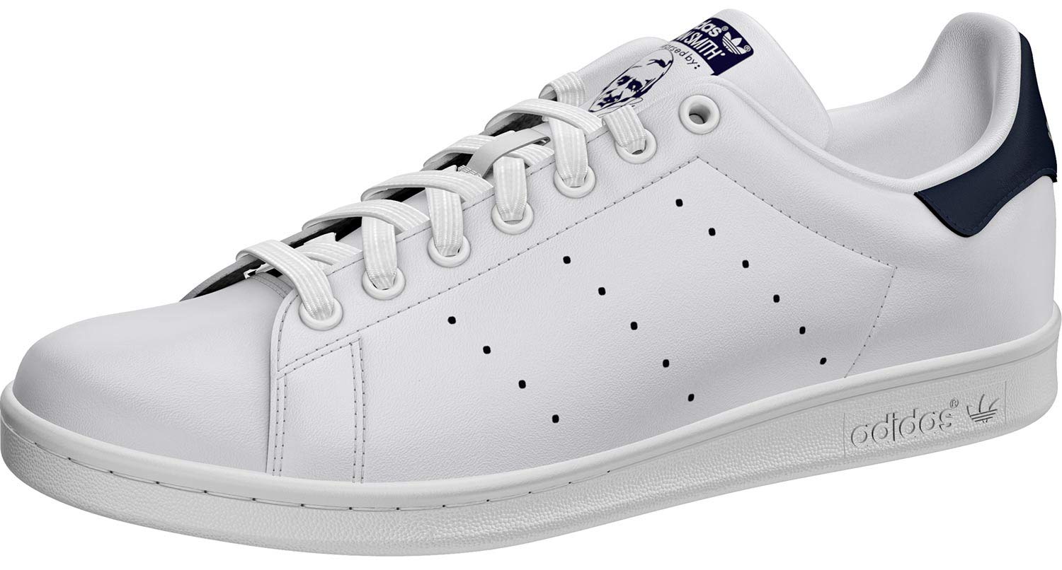 Adidas Originals Stan Core Size Smith, White/Core White/Dark Blue, 24.5cm