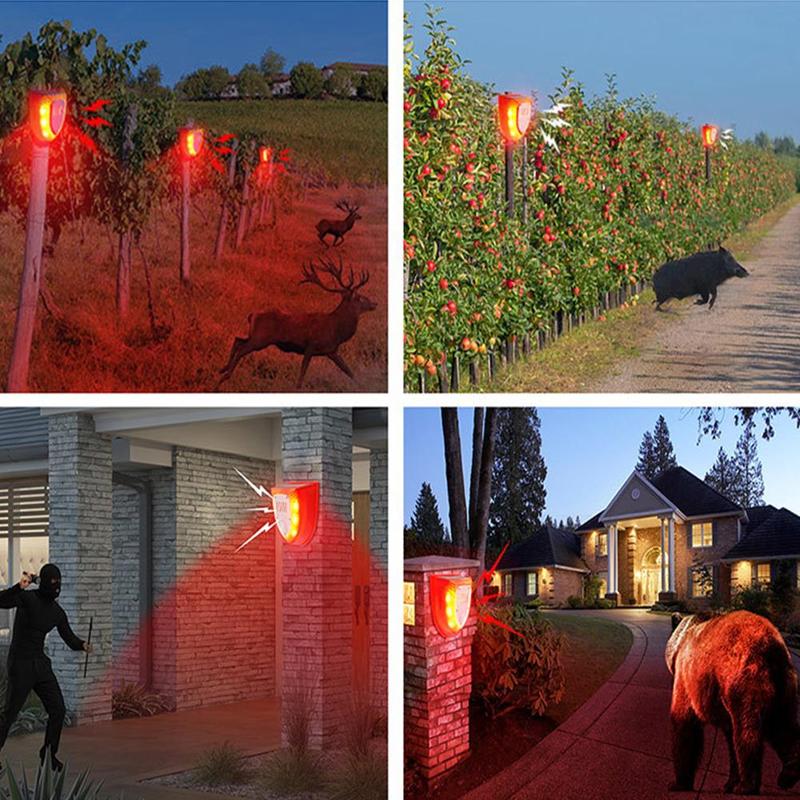 Solar Alarm Light IP65 Waterproof Motion Sensor Alarm Lamp Outdoor Garden Dog Barking Animal Driver Security Lamp For Farm Yard