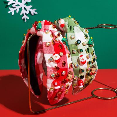 Hair Band Women Christmas Colorful Turquoise Inlaid Crystal Wide Edge Candy Color HeadBand Versatile Headwear