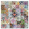 New 50 Exotic Retro Floral Tiles Stickers for Decorative Mobile Phone Case Skateboard Tablet Decoration