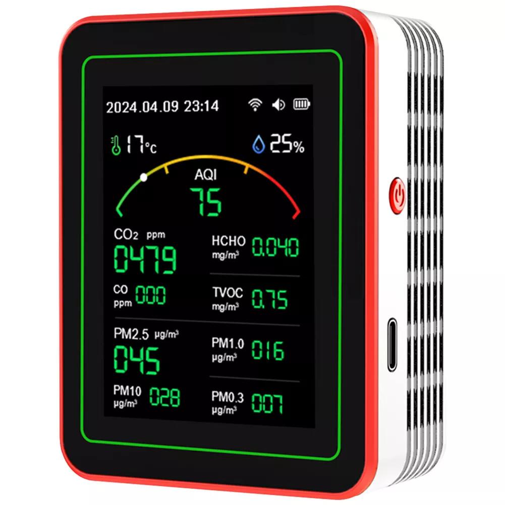 15 In 1 Professional Air Quality Monitor Portable Carbon Dioxide Detector Multifunctional Air Quality Detection Tool