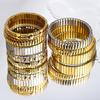 Freetry 18K Gold Plated Edelstahl Verstellbares Armband Mode Elastisches Metallarmband Trendiger Schmuck Zubehör Offiziell