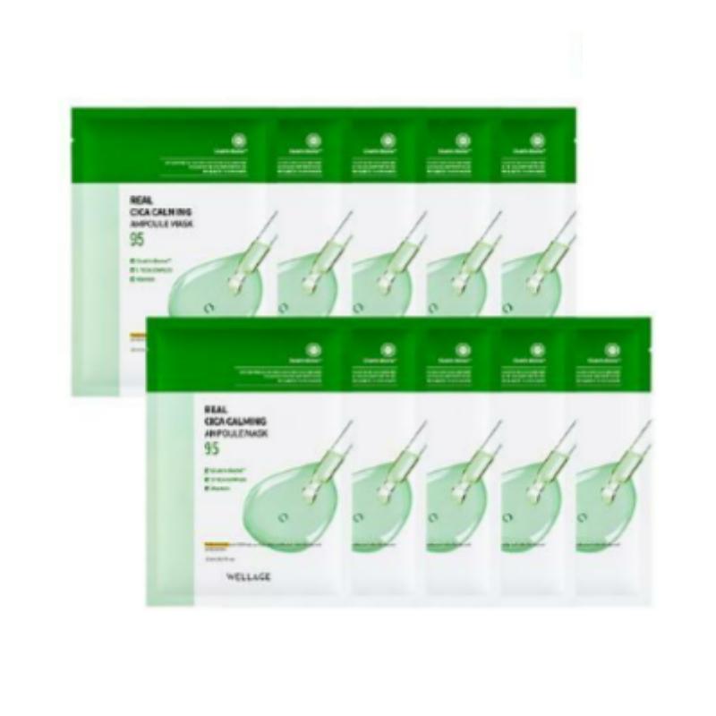 WELLAGE Real Cica Calming Ampoule Mask 10 Sheets
