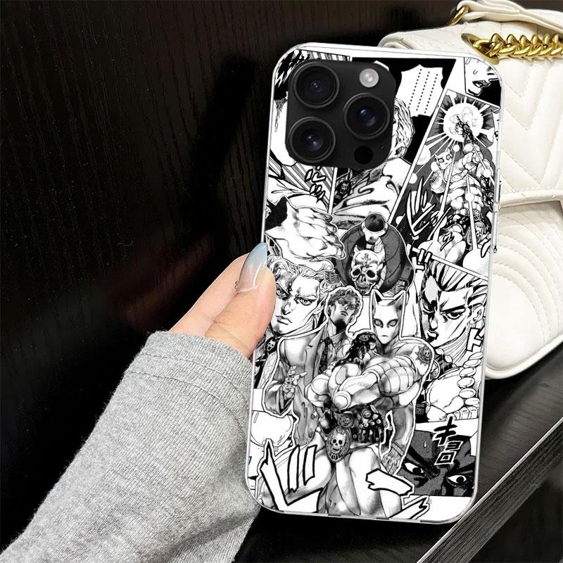 JoJo Kira Yoshikage Killer Queen Case for iPhone 13 12 Mini 11 Pro Max Soft Phone Cover X XS XR 7 SE 8 Plus 6 6S 5 5S Silicone B