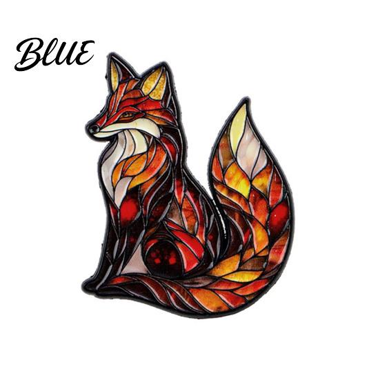 Nature Inspired Wildlife Pin Colorful Enamel Stained Glass Style Animal