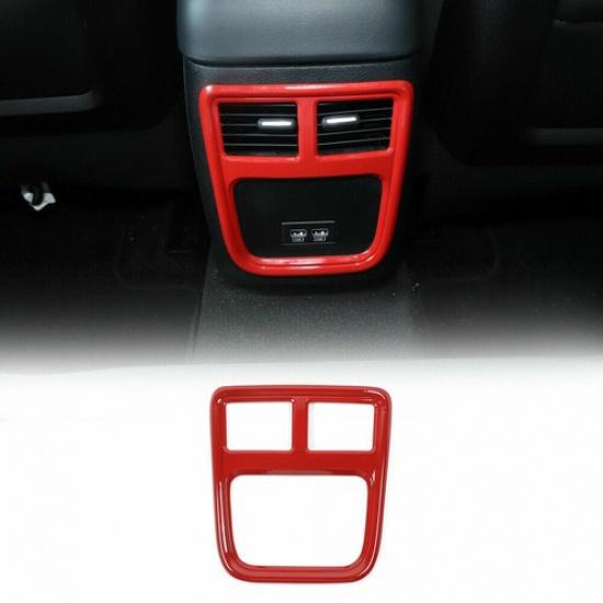 Rear Air Outlet A/C Vent Trim Decor Cover Frame for Dodge Charger/300C 11+ Red