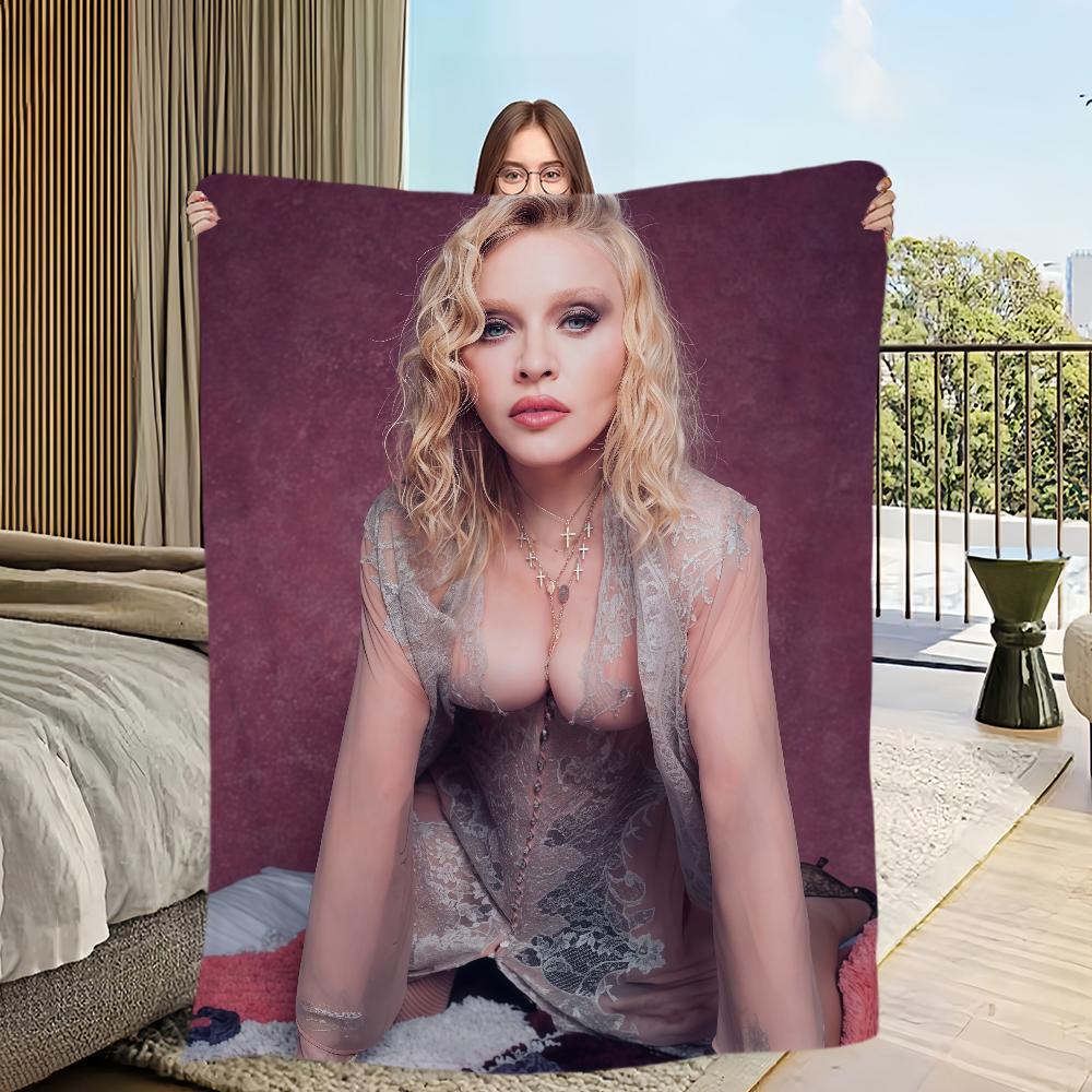 Singer M-Madonna Pink Lingerie Blanket Flannel warm comfort soft plush blanket For Picnic Beds Sofas Homes And Bedrooms