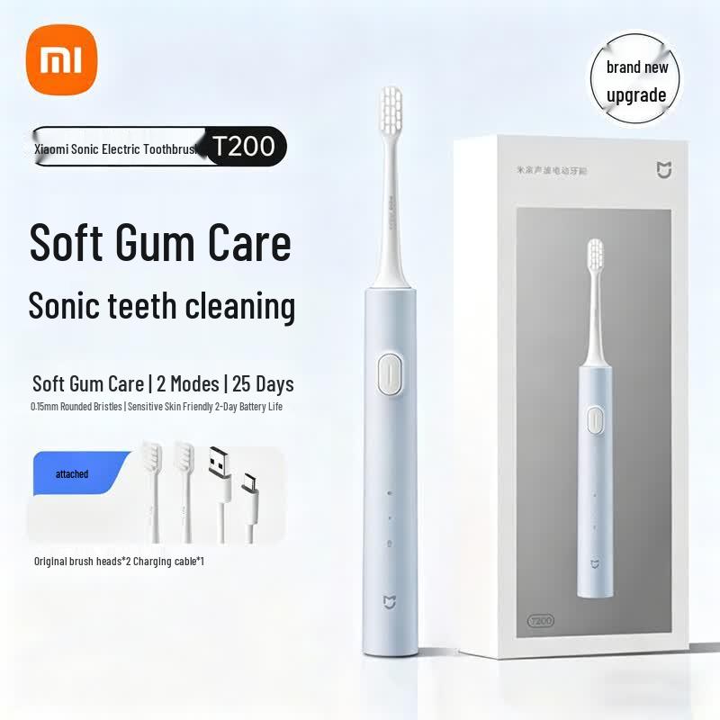 

Звуковая электрическая зубная щетка Xiaomi Mijia T200, китайская вилка (адаптер в комплекте)