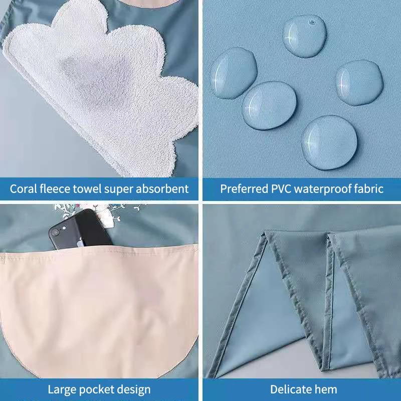 Hand-wiping Kitchen Household Cooking Apron Oil-proof Waterproof Men Women Adult Waist Fashion Coffee Overalls Wipe Hand Apron