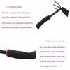 Thicken Serviceable Dual Use Small Hoe for Gardening Tool with Three Tooth Harrow Head, Iron Head Dual Purpose Hoe
