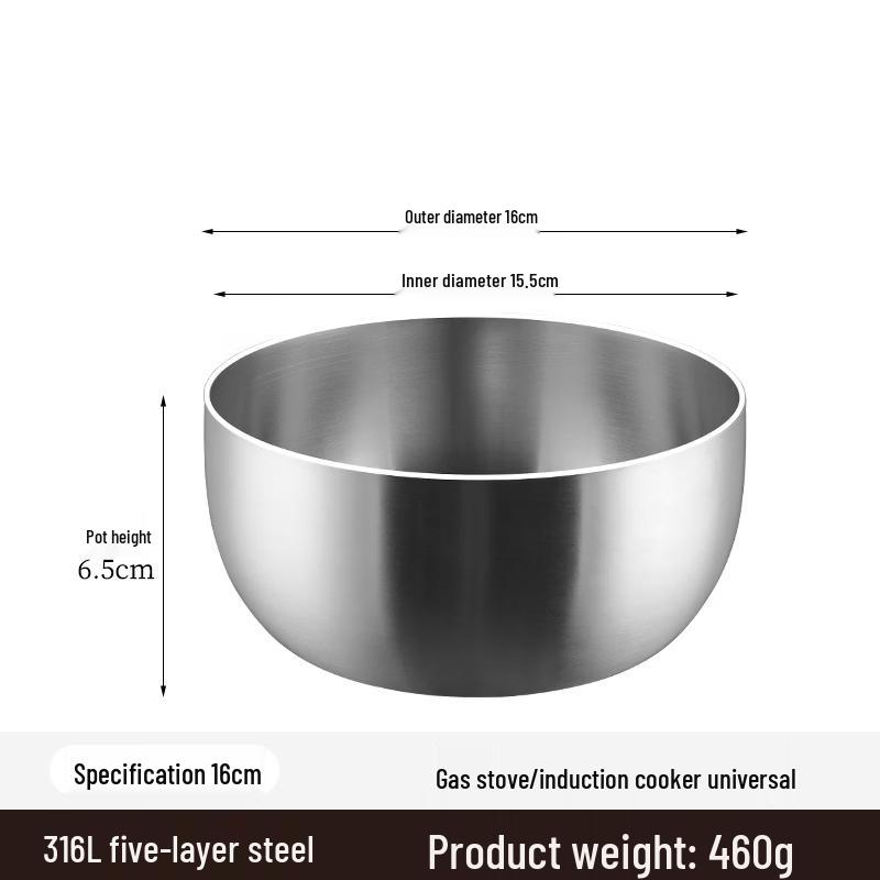 

ZISIZ 16 см Кухонная миска для смешивания из нержавеющей стали