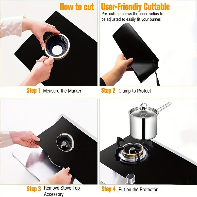 3 Stück wiederverwendbare Gasherd-Schutzbleche - Antihaftbeschichtet, waschbar & hitzebeständig für Küchensicherheit