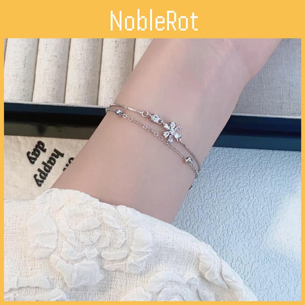 Fresh Stylish Floral Double Layer Bracelet For Women Ideal For Trendy Gift Giving