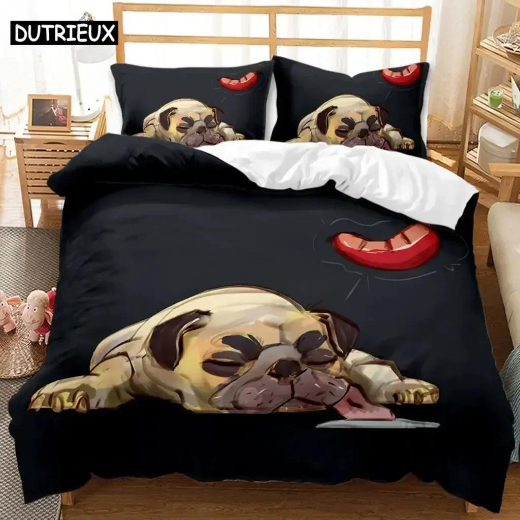 3D Dog Bedding Set For Bedroom Soft Modern Bedspreads Comefortable Kids Duvet Cover Quilt Cover And Pillowcase