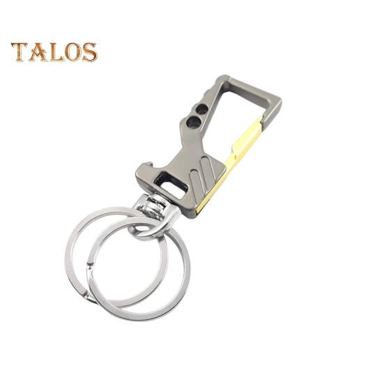 

Металлический брелок для ключей открывалка для бутылок с двойным кольцом-клипсой, устойчивый к царапинам и ржавчине, модный аксессуар для открывания консервных банок чёрный