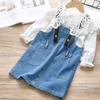 New Spring Toddler Kids Girls White Shirt LongSleeve Cotton Lace Children Girl Tops Blouse KidsClothes