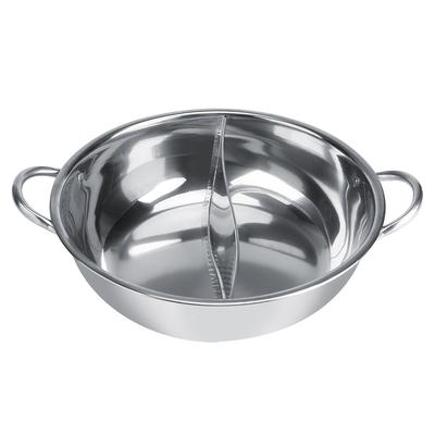Dicker Edelstahl Hot Pot Zwei Geschmacksrichtungen Trennung Induktionsherd Nutzbar 29cm
