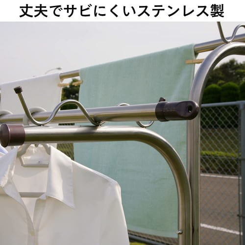 All-stainless Steel Clothes Drying Pole, Staggered and Integrated Type, Approximately 90 X 40 X 165.5 Cm, ASM-1655
