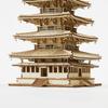 ki-gu-mi Five-Storied Pagoda - A wooden 3D puzzle DIY craft kit that can be enjoyed by elementary school children to adults - An educational toy for b