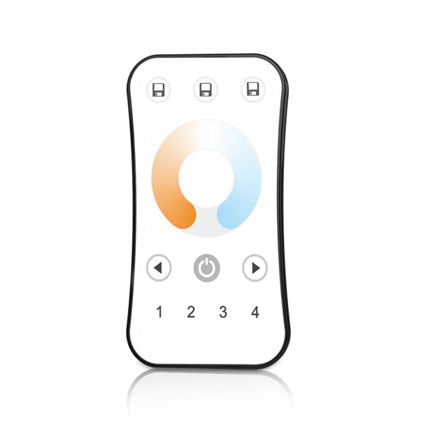1/4 Zone Brightness Dimming/Color Temperature CCT/RGB/RGBW/RGB+CCT Ultrathin Touch Wheel RF Remote Controller Apply To Skydance
