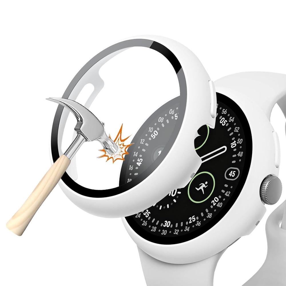Etui z Ochroną Ekranu do Google Pixel Watch 4 41mm 45mm Twarde PC Ochronny HD Hartowane Szkło Zderzak Cover do Google Watch 4