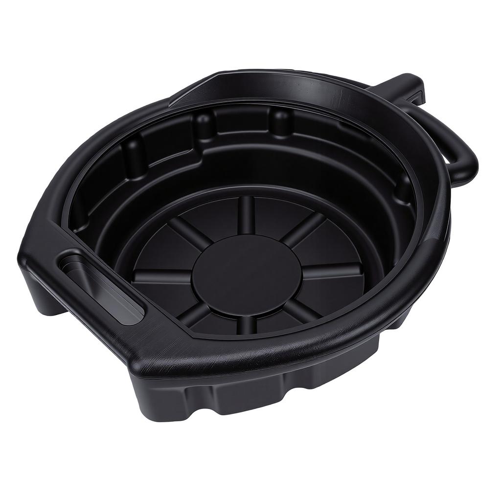 15L Oil Drain Pan with Pour Spout Black Anti Splash Oil Drip Catcher Container for Car Motorcycle Truck