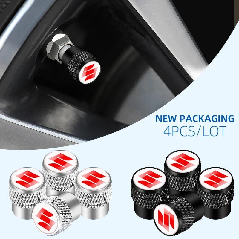 Car Styling 4Pcs Metal Wheel Tire Valve Caps Stem Case For Suzuki Grand Vitara Sx4 Swift Alto Jimny