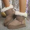 Fashion Women Mid-calf Boots Solid Color Comfortable Shoes Women Thick Plush Thick Sole Boots 2025 New Winter Classic Retro Long Boots