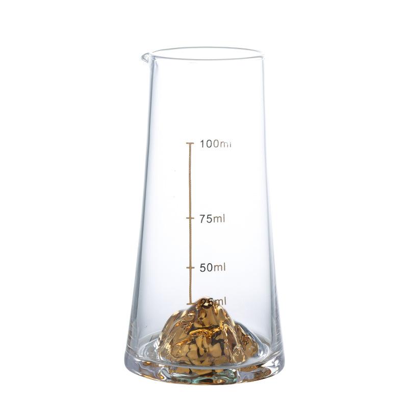 Qianli Jiangshan Liquor Set Crystal Glass Shot Cups Luxury Style with Golden Mountain Gift Box