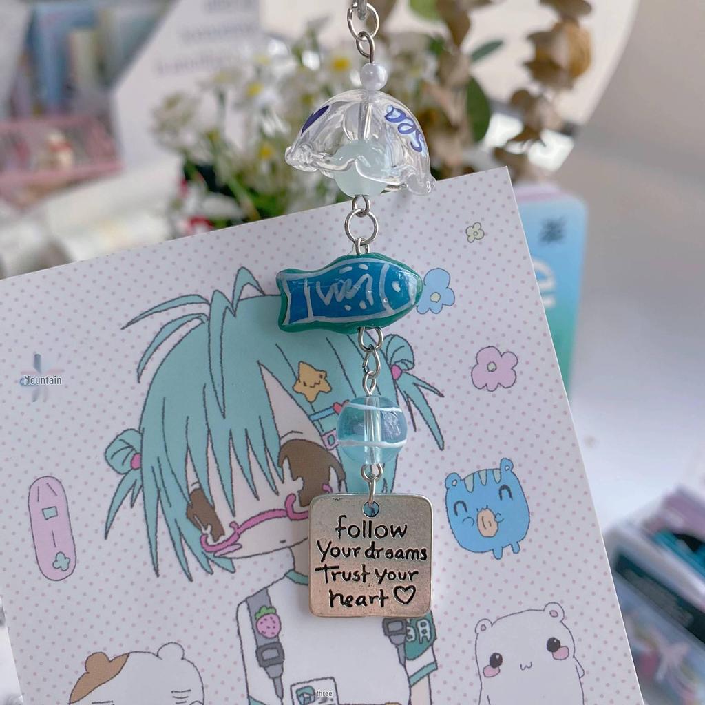 Handmade Small Fish Wind Chime Phone Lanyard & Keychain Pendant Charm