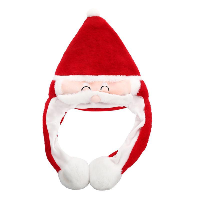 Plush Christmas Hat with Moving Ears - Creative Children's Gift