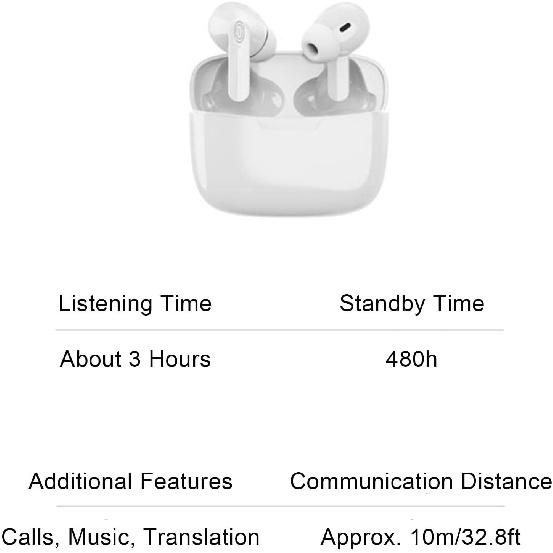 Language Translator Earbuds 114 Languages Real Time High Accuracy Translation Earbuds with Speakers Noise Reduction Instant Voice with Charging Case