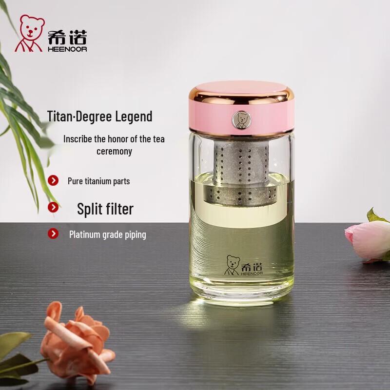 Heenoor XN-703L Antibacterial Glass Tea Infuser Bottle