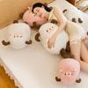 Adorable White And Pink Plush Sheep Toy Soft Stuffed Animal Cushion For Girls Gifts
