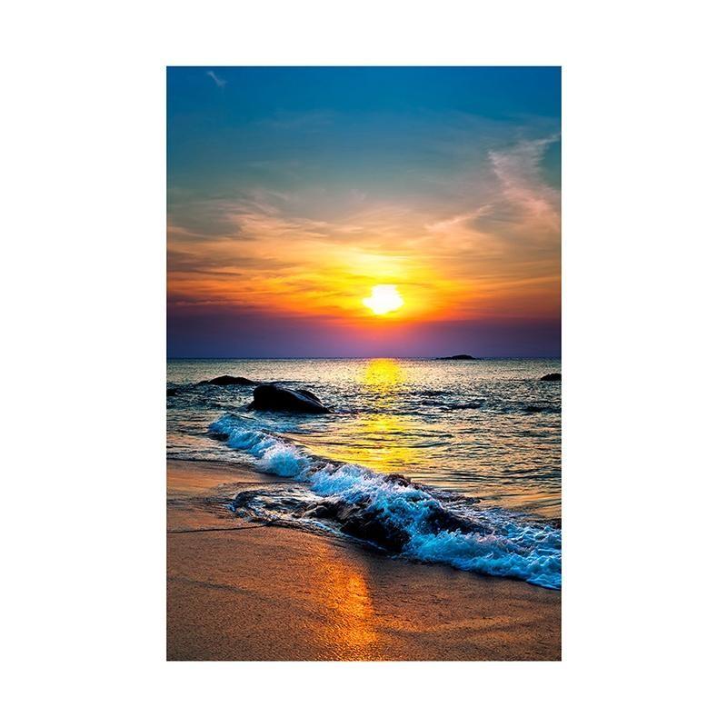 Beach Photography Background Seascape Sunset Studio Photo Backdrop Vinyl,for Home Decor,Parties,Studios,Outdoor Celebrations,Wedding
