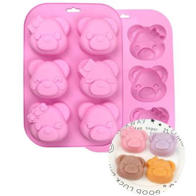Bären-Silikonform für Seifenherstellung Cartoon-Eiswürfelform Gelee-Pudding Badebombe Babyparty Buntstift Kuchenbacken Backwerkzeuge